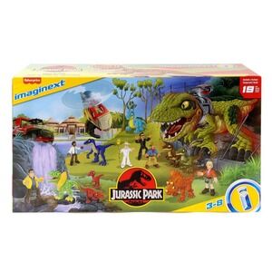 Imaginext Jurassic Park Dino Mission Recon 19pc Set T. Rex Figures Vehicles NEW
